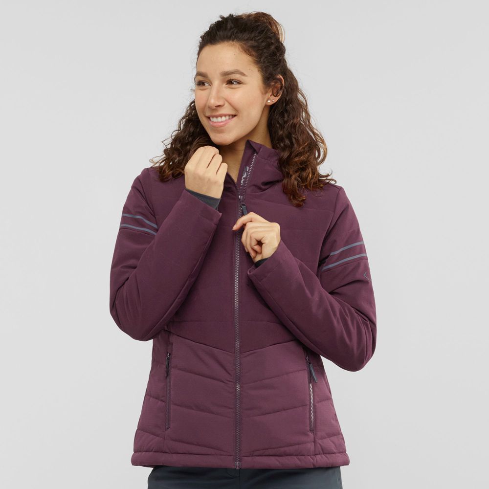 Veste De Ski Salomon Femme Bordeaux - Salomon EDGE - France (3879-OBXIG)